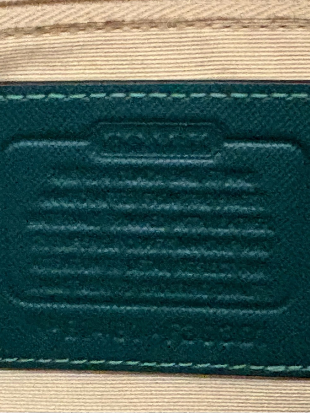 Coach Peyton Coated Canvas Saffiano Tote in Racing Green - Picture 13 of 14
